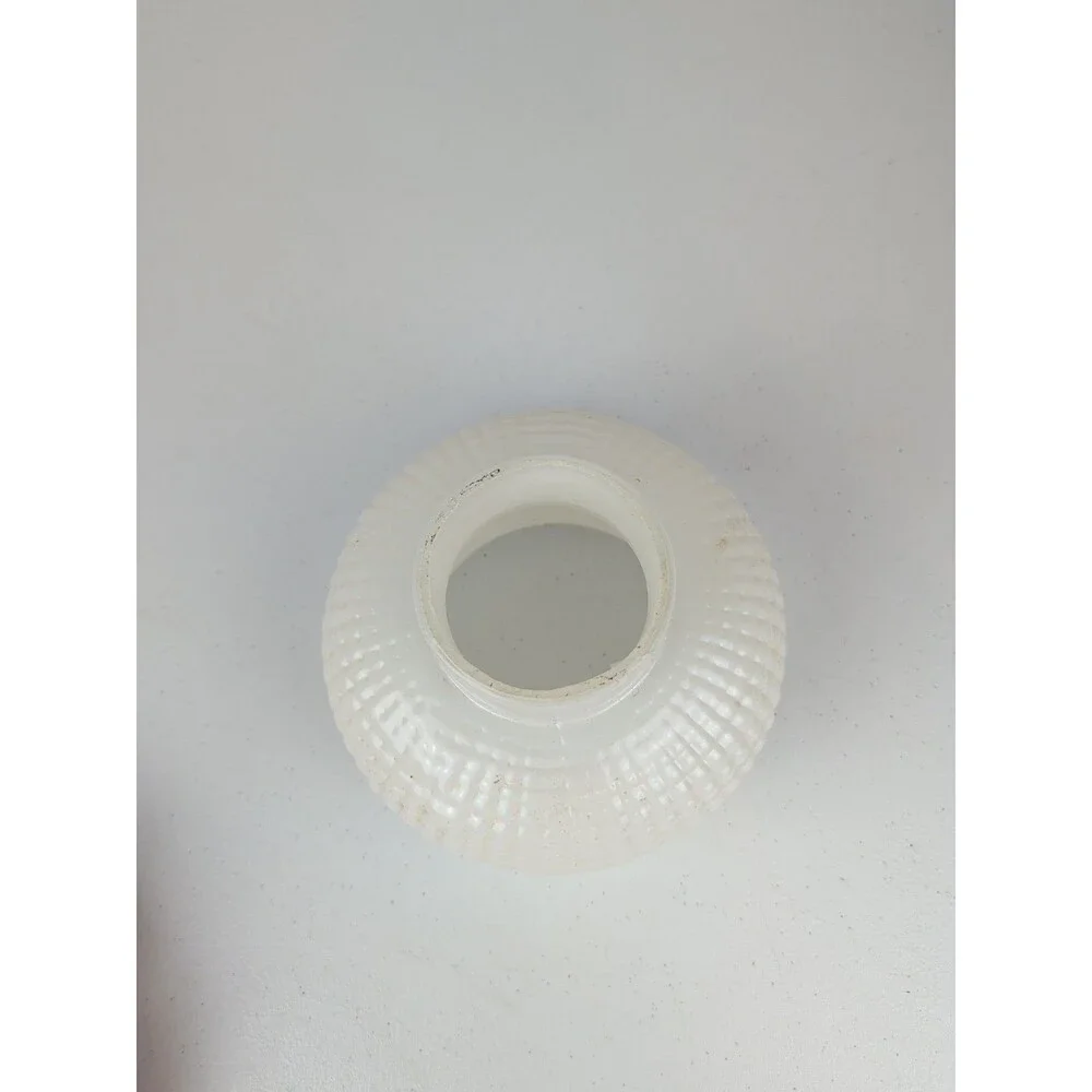 Vtg White Milk Glass Hurricane Lamp Shade Hobnail Ruffled Replacement Shade - Picture 4 of 6